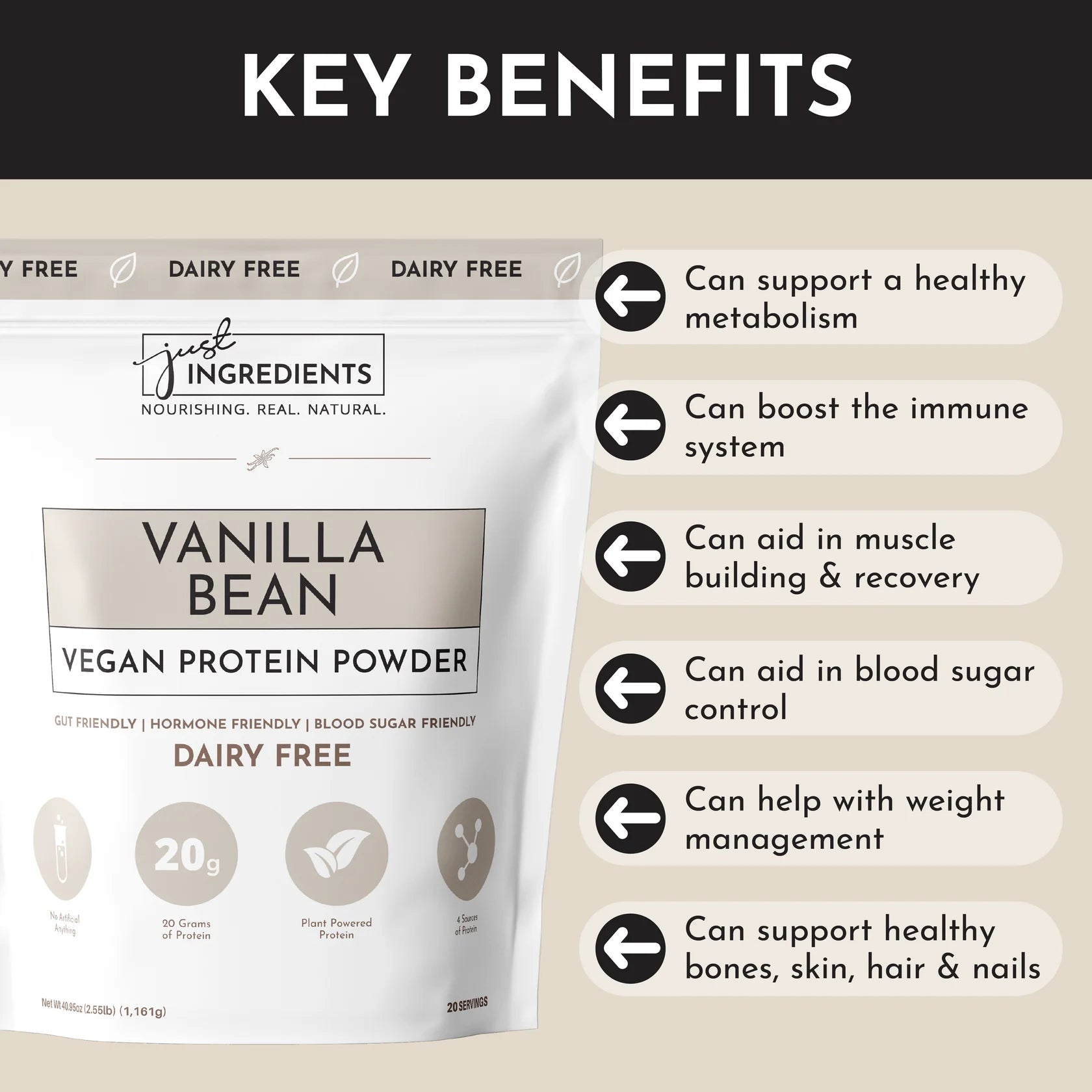 Vegan Vanilla Bean Protein Powder